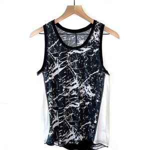 American Eagle Muscle Tank Top Black and White Athletic Stretch Neutral